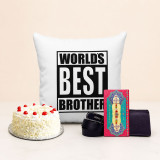 Cake, Cushion & Rakhi Gift Set
