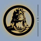 Adiyogi Lord Shiva Backlit Wooden Wall Decor with LED Lights