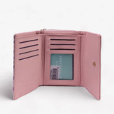 Chrisbella Tri-Fold Ladies Pink Leather Purse