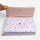 Chrisbella Solid Tri-Fold Ladies Wallet with Snap-Button (Purple)