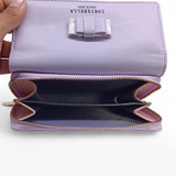 Chrisbella Solid Tri-Fold Ladies Wallet with Snap-Button (Purple)