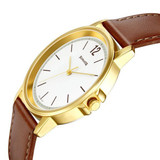 Sonata Quartz Analog White Dial Leather Strap Watch for Men - 77083YL02