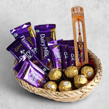 Dairy-Milk Assorted Basket Rakhi Hamper For Brother