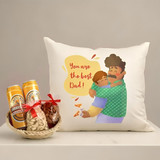 Barahsinghe Beer with Dry Nuts and Cushion Gifts for Father's Day