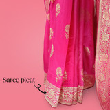 Beautiful Rani Pink Dola Silk Saree
