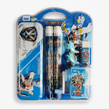 Armor Hero Blue Pencil Box with Stationery Set