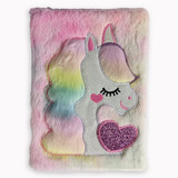 Glittery Unicorn Soft Furry Notebook