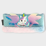 Furry Unicorn Pencil Organizer - Blue