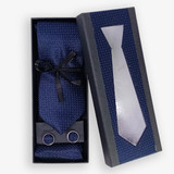 The Dark Blue Tie Detailed with Small Dots