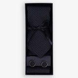 Charming Black Tie with Tiny Red Dots