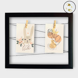 Wall Hanging String Picture Frame in Black Holds 2 Photos