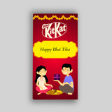 Happy Bhai Tika Printed on Kitkat Chocolate