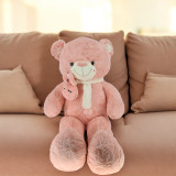 Soft Pink Teddy Bear with Bunny Scarf 43"
