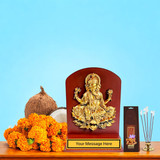 Personalized Lord Ganesha Crafted Frame & Religious Puja Set