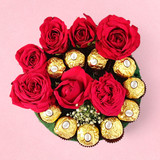 Golden Delight: Ferrero Rocher and Rose Bouquet