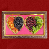 Double Heart-Shaped Dried Fruits Tray - Perfect Gift for Loved Ones
