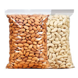 Almond and Cashew Each 1 kg Plastic Pouch