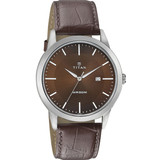 Titan Brass Case Brown Dial Analog Watch for Men (1584SL04)