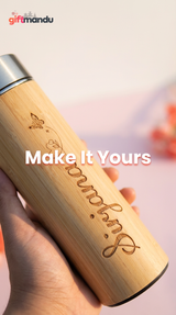 Customized/Personalized Bamboo Water Bottle 450ml with Your Name