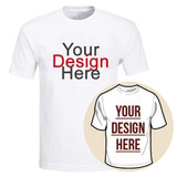 Custom Tshirt Printing With Your Photo and Text (White Round Neck) - L, XL, XXL Custom Tshirt Printing With Your Photo and Text (White Round Neck) - L, XL, XXL