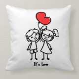 "It's love" Cute Couple Printed Cushion