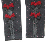 Cotton Leggings for Kids (Dark Grey with Pink Dotted)