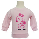 Girls Sweatshirt (Love Deer Embroidered Pink)