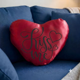 ''Kiss Me'' Printed Heart Cushion Gift
