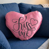 ''Kiss Me'' Printed Heart Cushion Gift