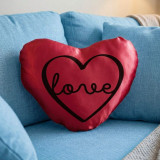 ''Love'' Printed Heart Cushion Gift (01)