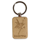 Personalized Angel's Wings Keyring with Custom Name