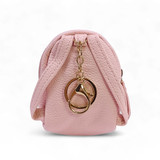 Personalized PU Leather Keyring Bag - Pink