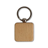Laser Engraved Wooden Keyring With Your Logo-Square