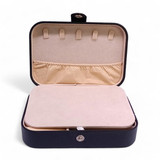 Custom Name-Engraved Multi-Compartment Jewelry Box - Black