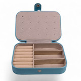 Customized Sophisticated Jewellery Organizer Box with Multiple Compartments-Blue Customized Sophisticated Jewellery Organizer Box with Multiple Compartments-Blue