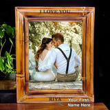 Table Stand Photo Frame with I Love You Engraving and Custom Name