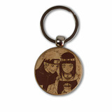 Anime-Inspired Laser Engraved Wooden Keyring Gift