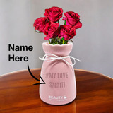 Red Rose Bouquet in Customized Ceramic Vase