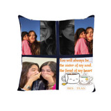 Personalized Cushion with 4 Printed Photos for Your Bestie