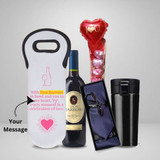 Valentine's Gift with Red Wine 750ml with Personalized Vacuum Cup