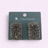 Modern Shiny Greyish Black Stud Earrings