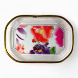 Elegant Floral Design Transparent Gift Tray
