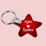 Custom Star Shaped Keyring for Couple