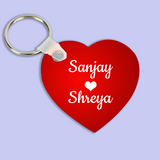 Customized Heart-Shaped Couple Keychain