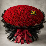 A Garden of Devotion: 999 Red Roses Bouquet For Infinite Love