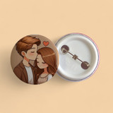 Sweet Couple Forehead Kissing Badge