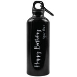 Customizable Black Water Bottle With Your Recipient's Name For Birthday-600 ml