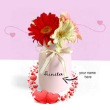 Vibrant Gerbera Flowers in a Sweet Vase