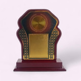 Golden Accented Trophy Designed Wooden Token Of Love