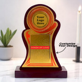 Attractive Golden Detailed Medium Sized Wooden Token Of Love